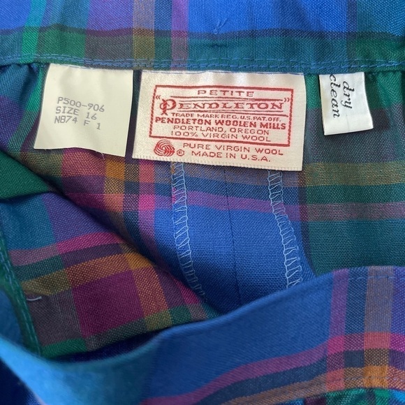 Vintage Pendleton 100% Virgin Wool‎ Petite Size 16 - Picture 3 of 5